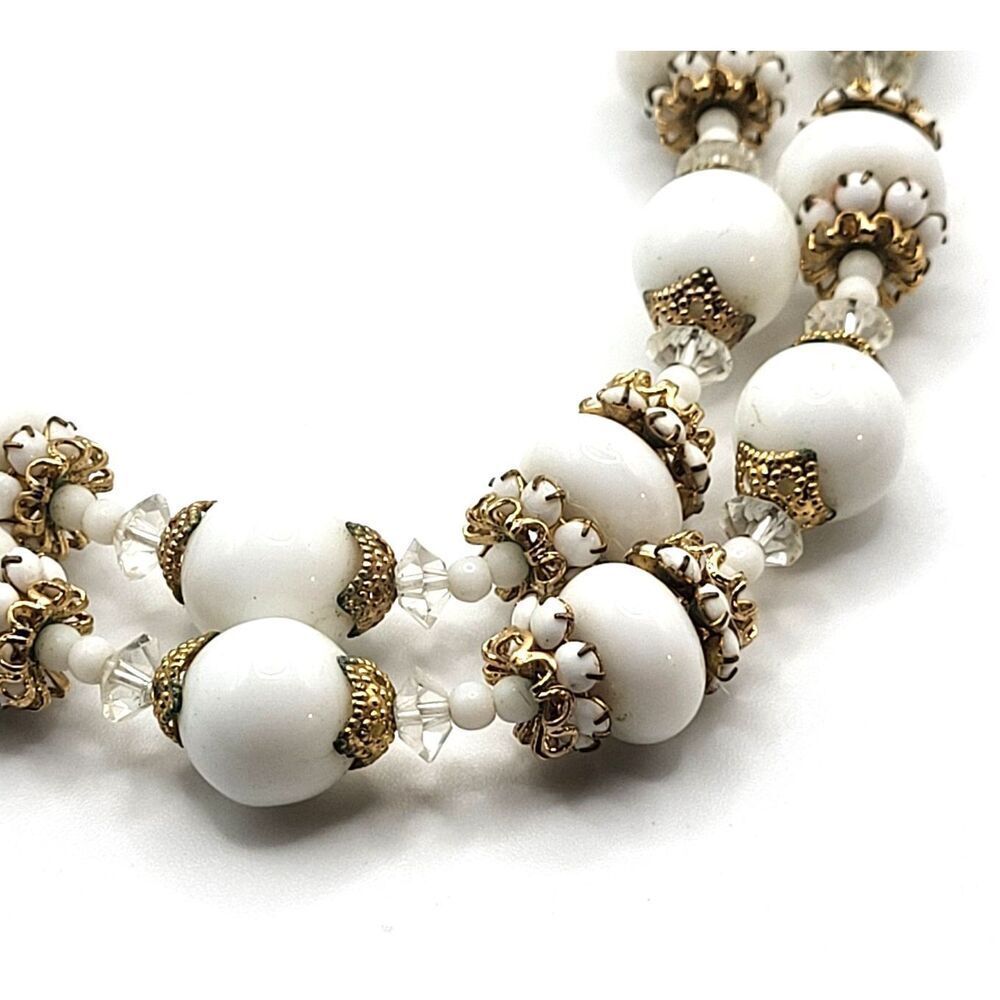 Rare Vintage 50s Vendome Double Layer Necklace 18in